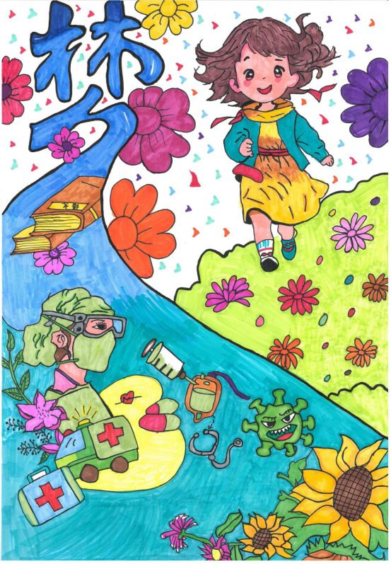 图为来自昆明的王梓璇创作的绘画作品《梦想启航》。.png